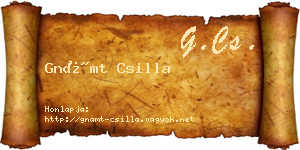 Gnámt Csilla névjegykártya